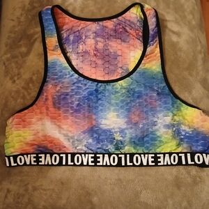 Womens Love Tie-Dye Sports Bra